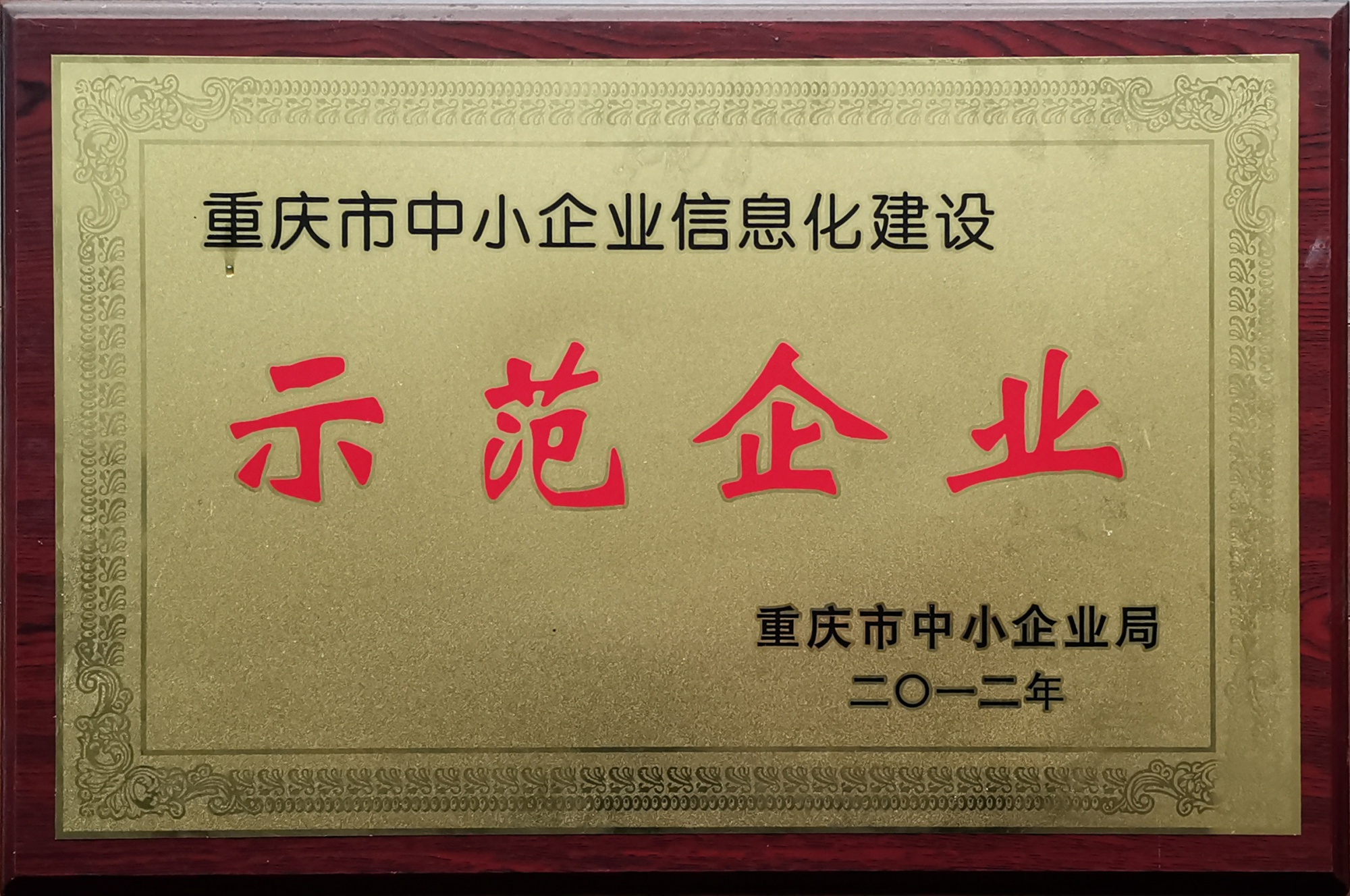 Chongqing Small and Medium sized Enterprise Informatization Construction Demonstration Enterprise